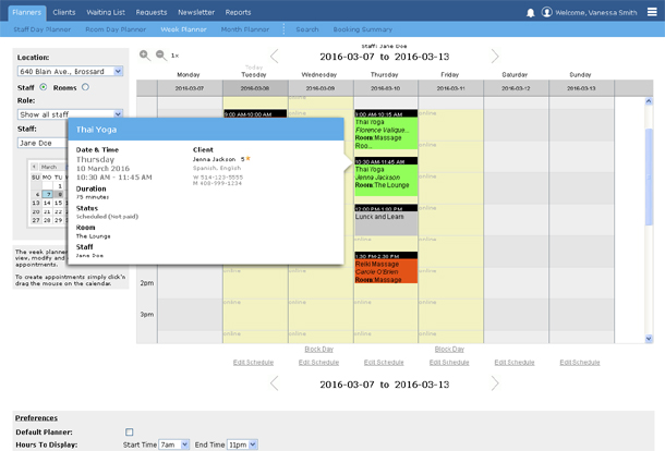 weekly appointment planner