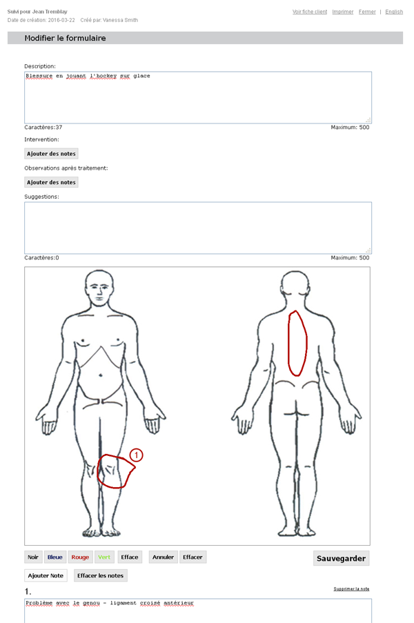 fiche client en ligne