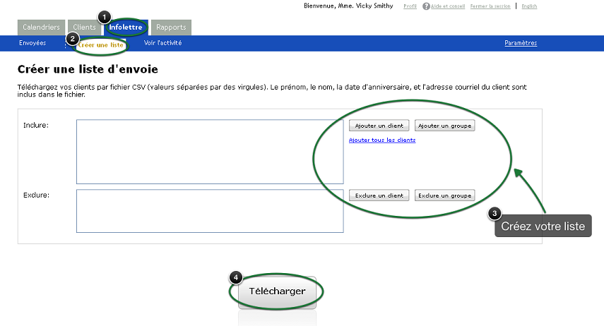 crer une liste de diffusion