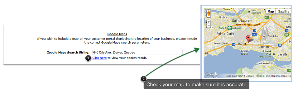 entering map location for online booking